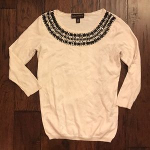 Beaded crew neck sweater